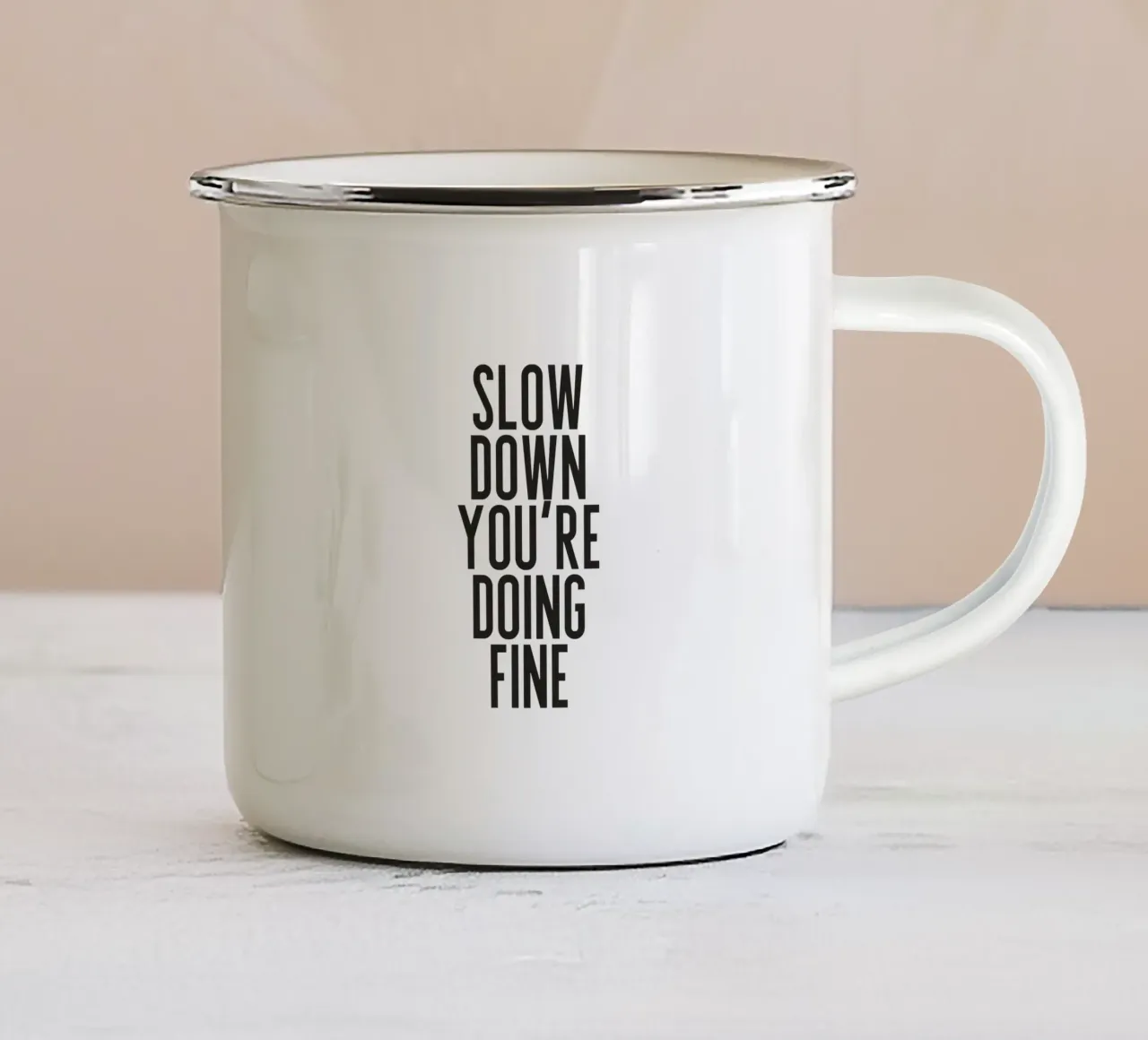 Slow Down tazza in smalto da PurePeachStudio