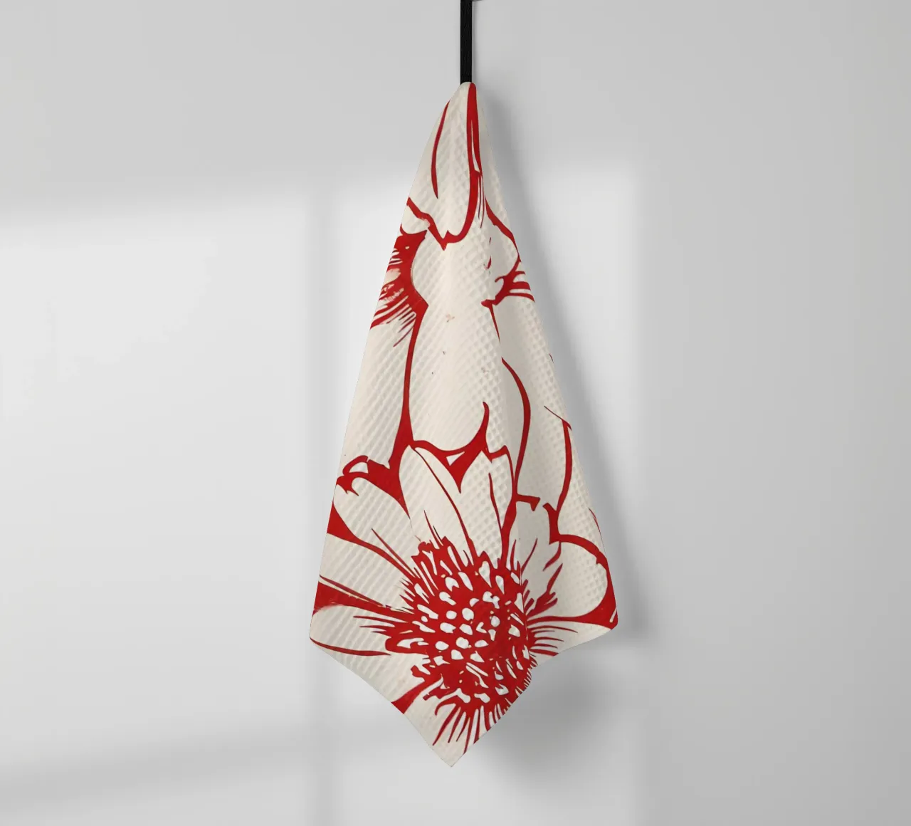 Crisantemi cremisi canovaccio da cucina da Artistic-shop