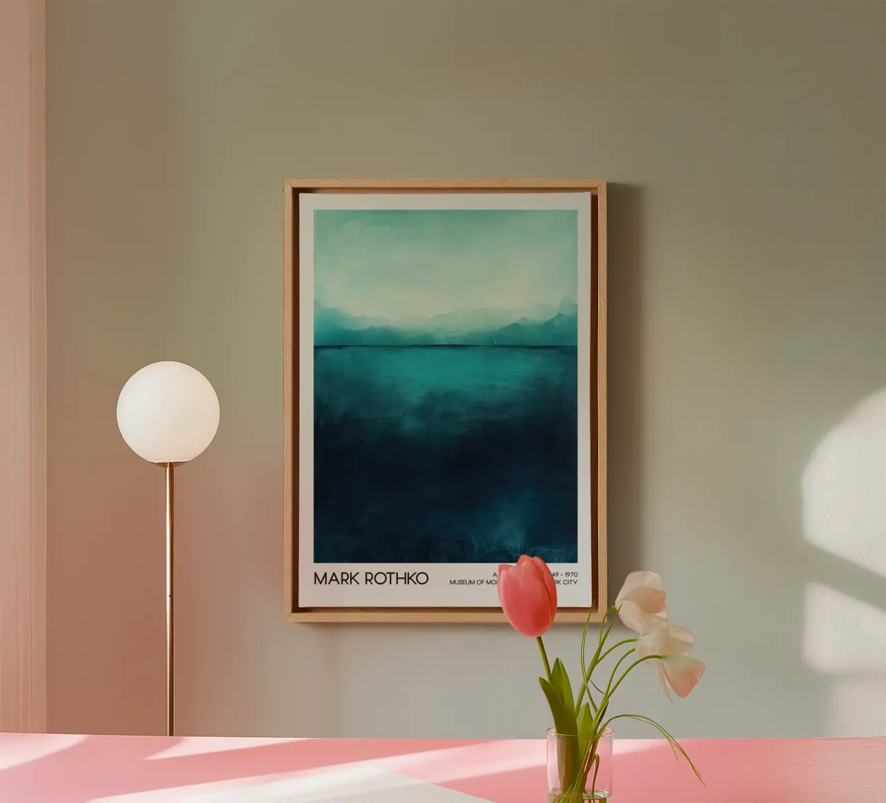 Mark Rothko Abstract zeegezicht, Blauw expressionisme canvas van Bakara