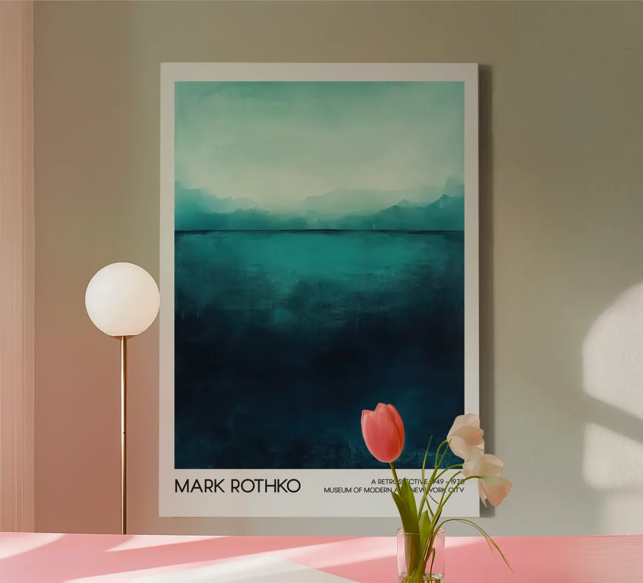 Mark Rothko Abstract zeegezicht, Blauw expressionisme canvas van Bakara