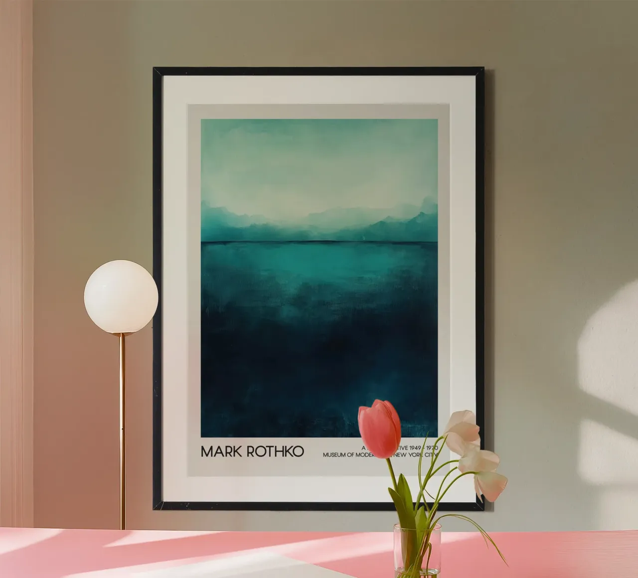 Mark Rothko Abstract zeegezicht, Blauw expressionisme hahnemühle van Bakara