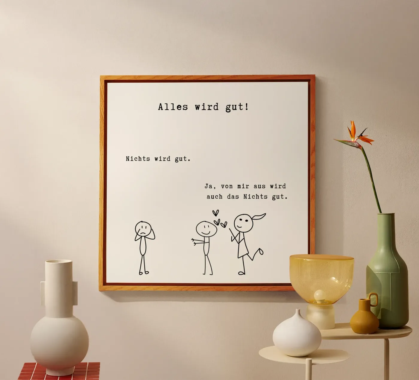 Alles wird gut acrylic glass by PurePeachStudio