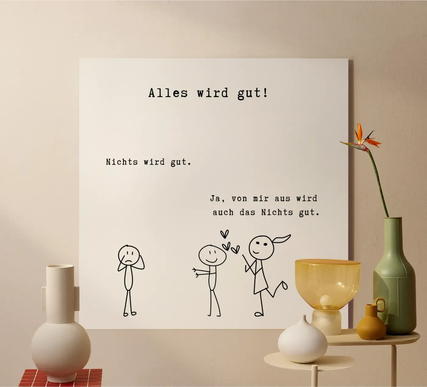 Alles wird gut acrylic glass by PurePeachStudio