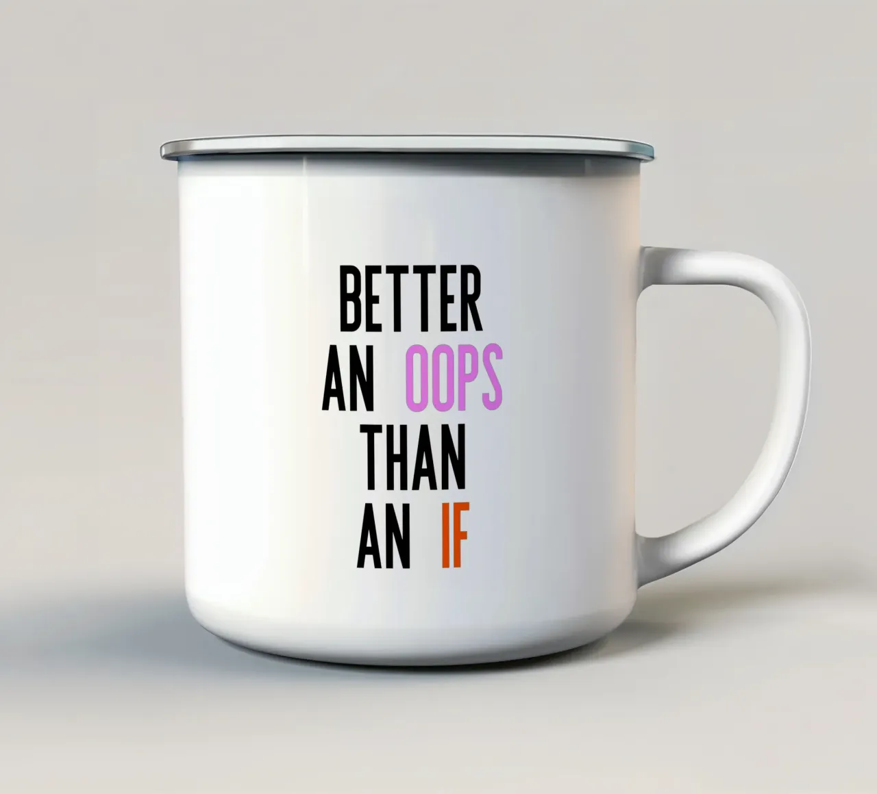 Better Oops tazza in smalto da PurePeachStudio