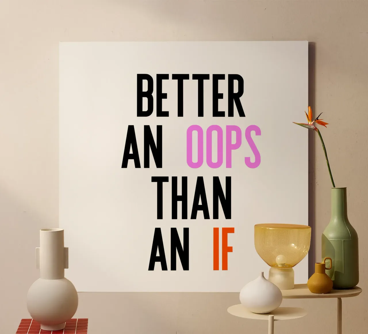 Better Oops canvas by PurePeachStudio