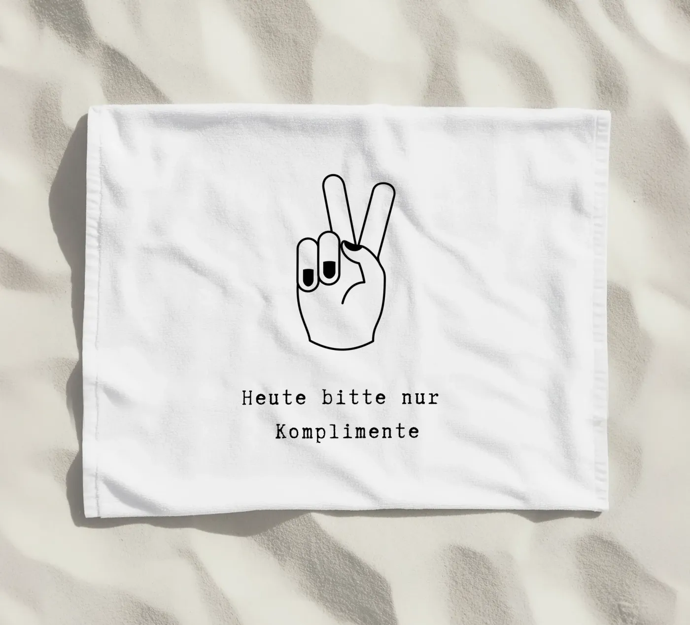 Komplimente beach towel by PurePeachStudio