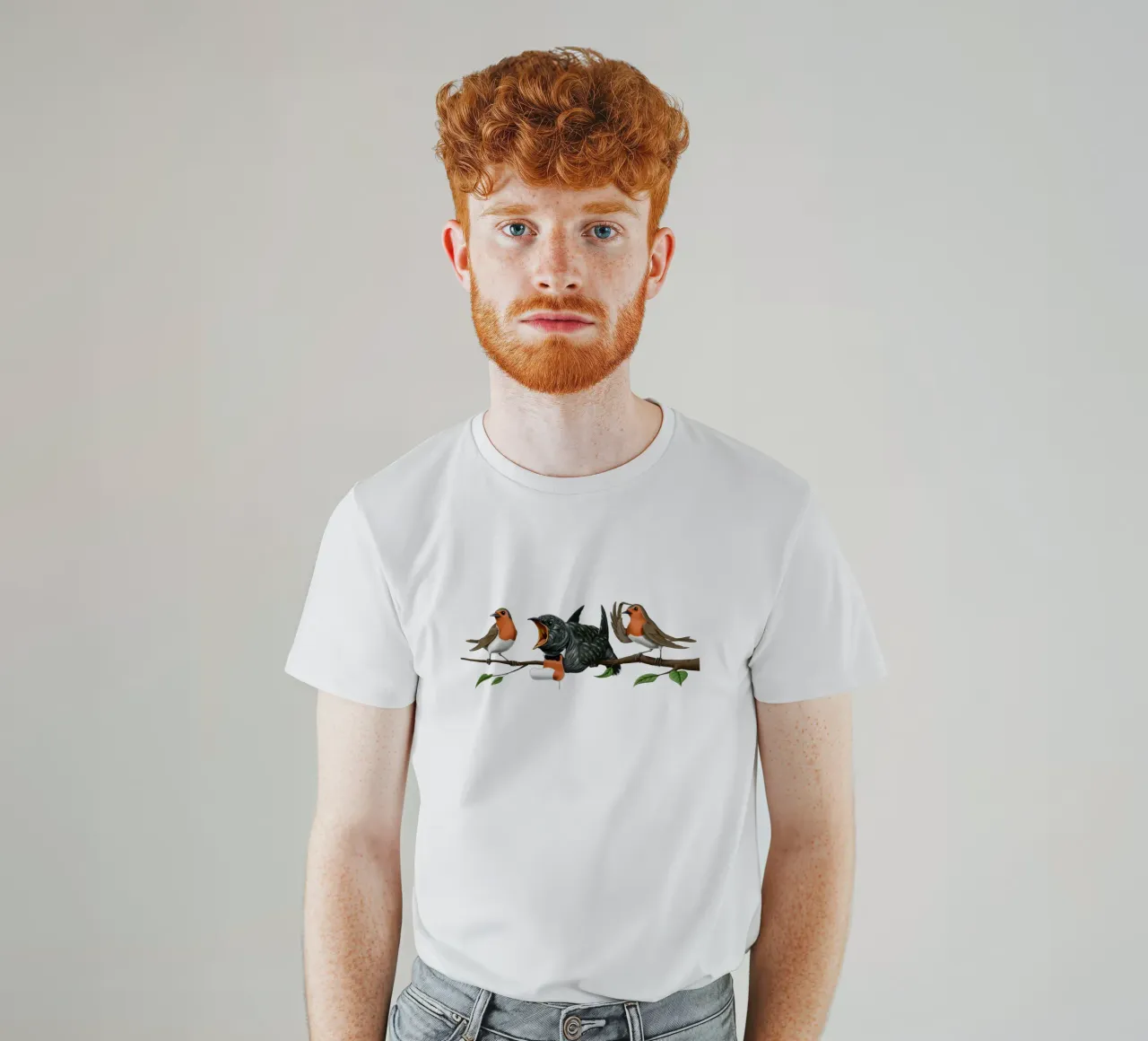 Cock Robin (Coloured) t-shirt da Rob Art | Illustration