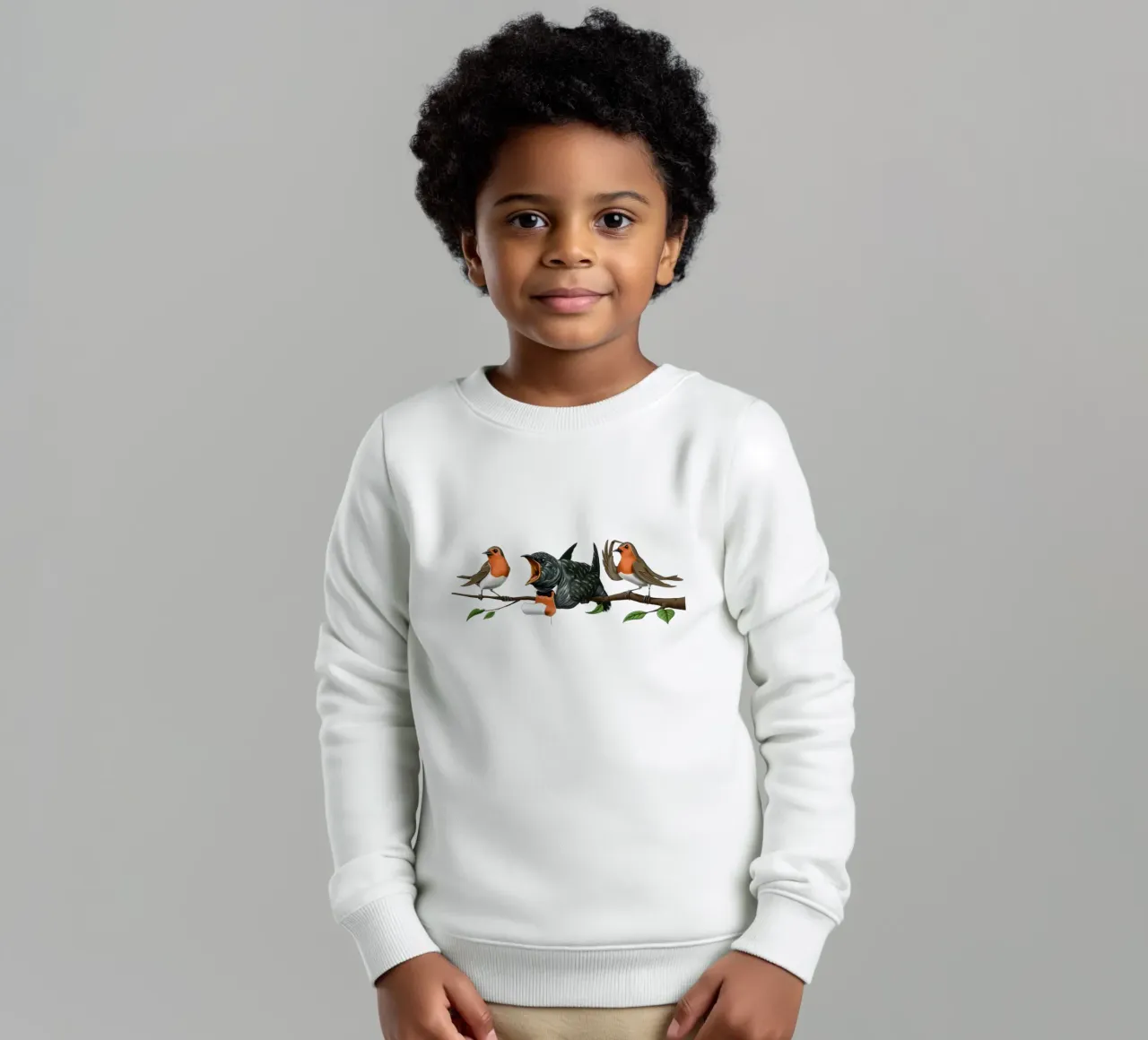 Cock Robin (Coloured) felpa bambino da Rob Art | Illustration