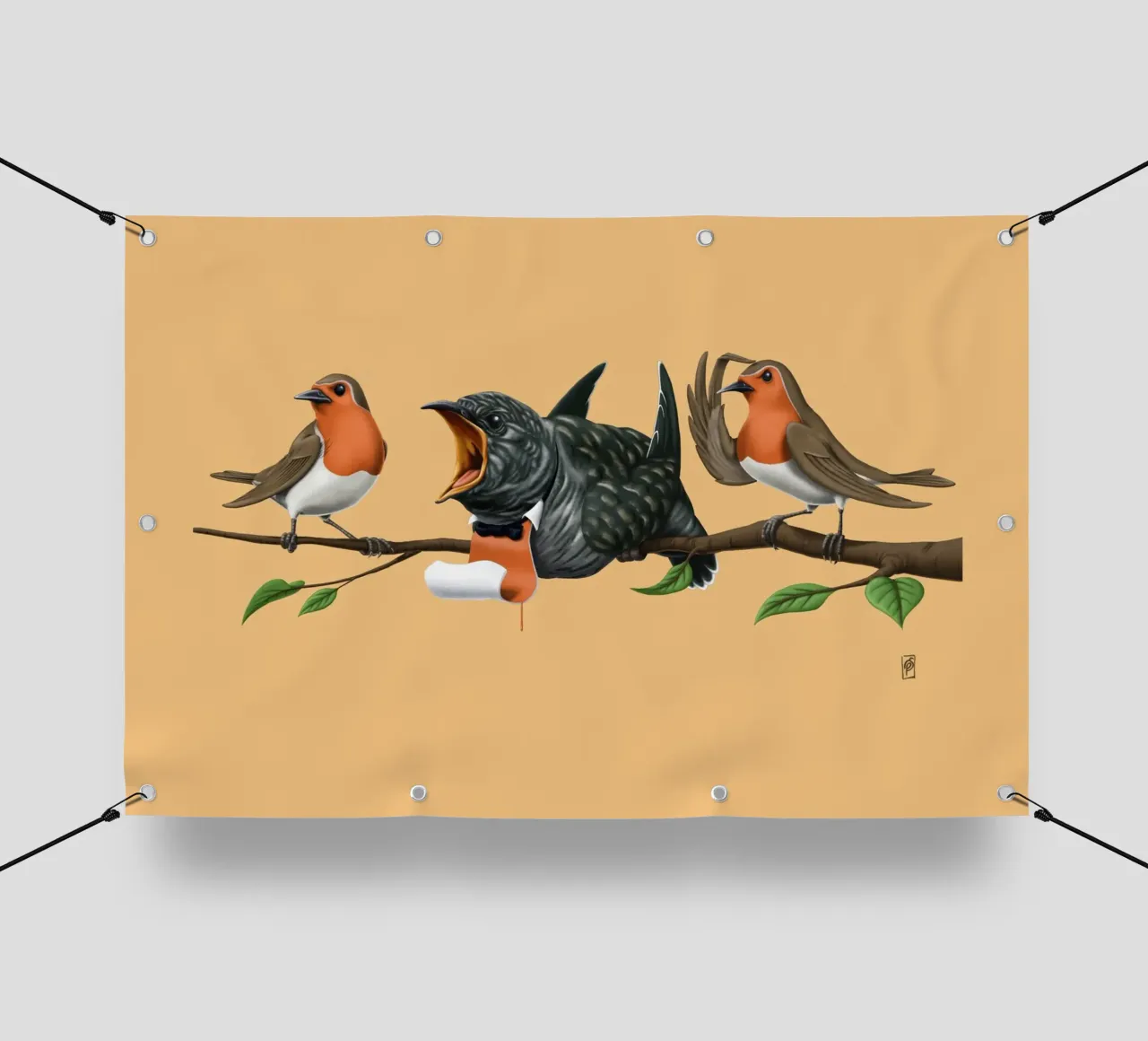 Cock Robin (Coloured) telo in pvc da Rob Art | Illustration