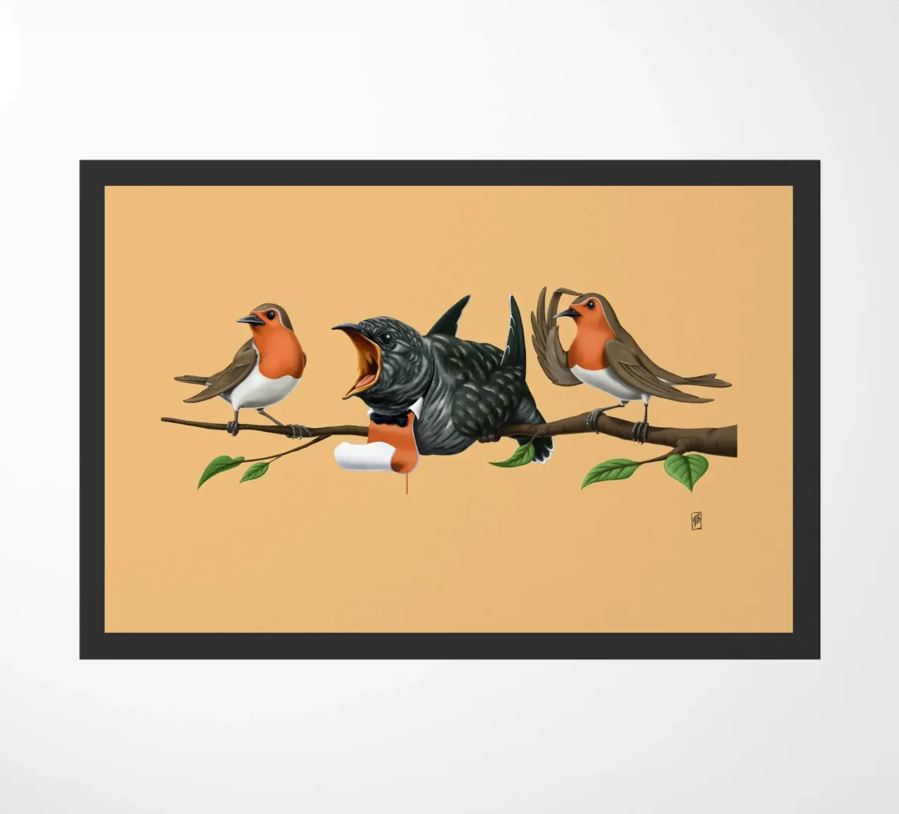 Cock Robin (Coloured) zerbino da Rob Art | Illustration