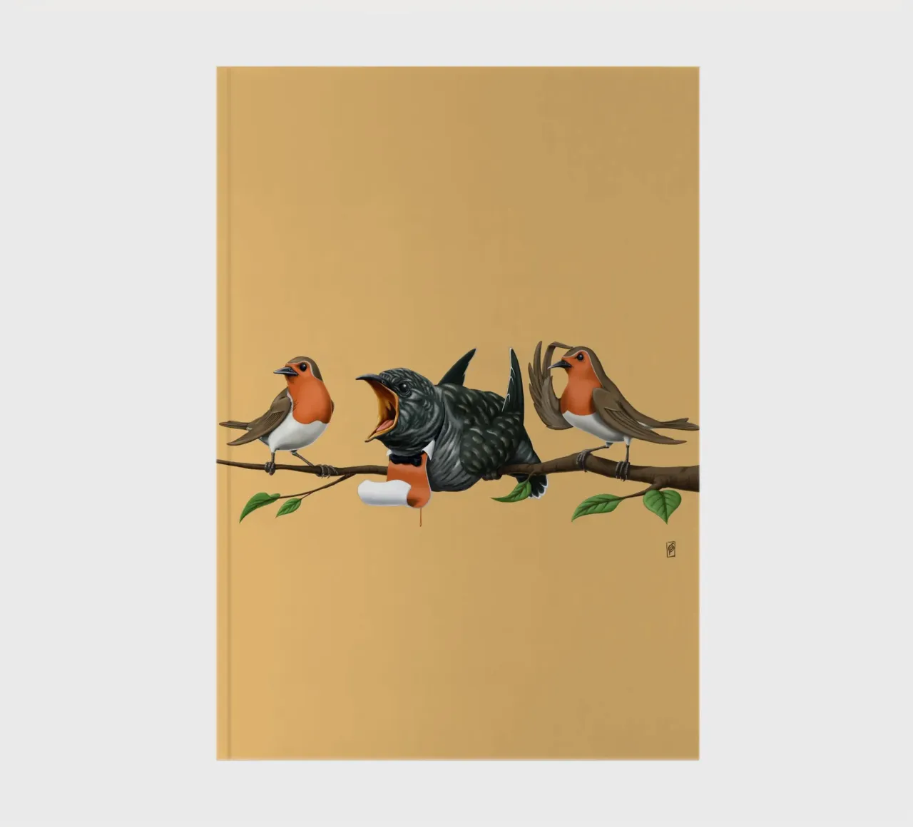 Cock Robin (Coloured) notebook by Rob Art | Illustration