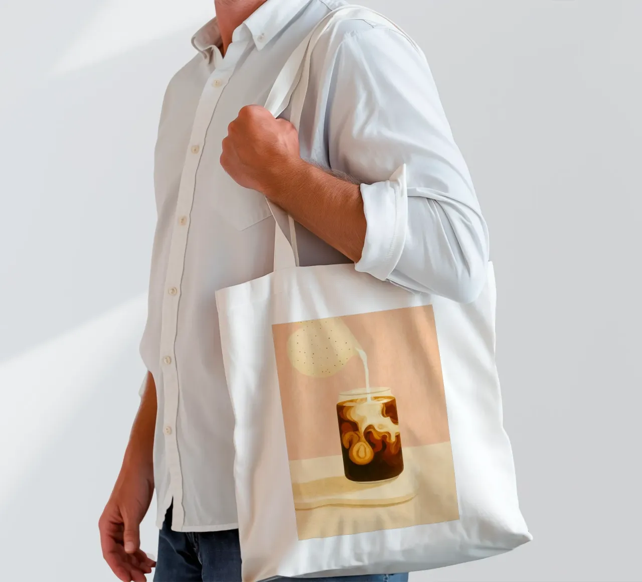 Caffe Latte borsa in juta da PurePeachStudio