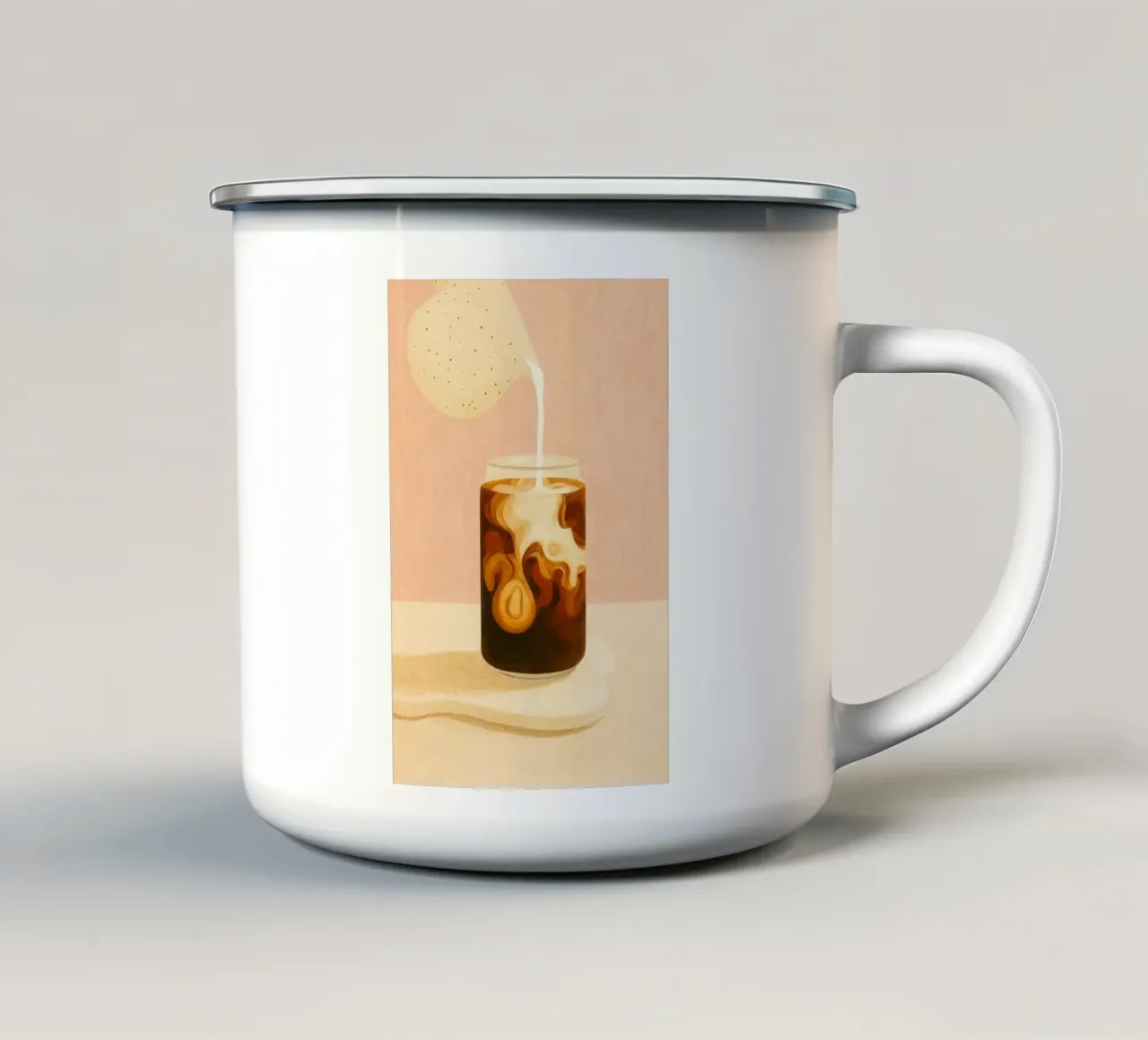 Caffe Latte emaille mok van PurePeachStudio