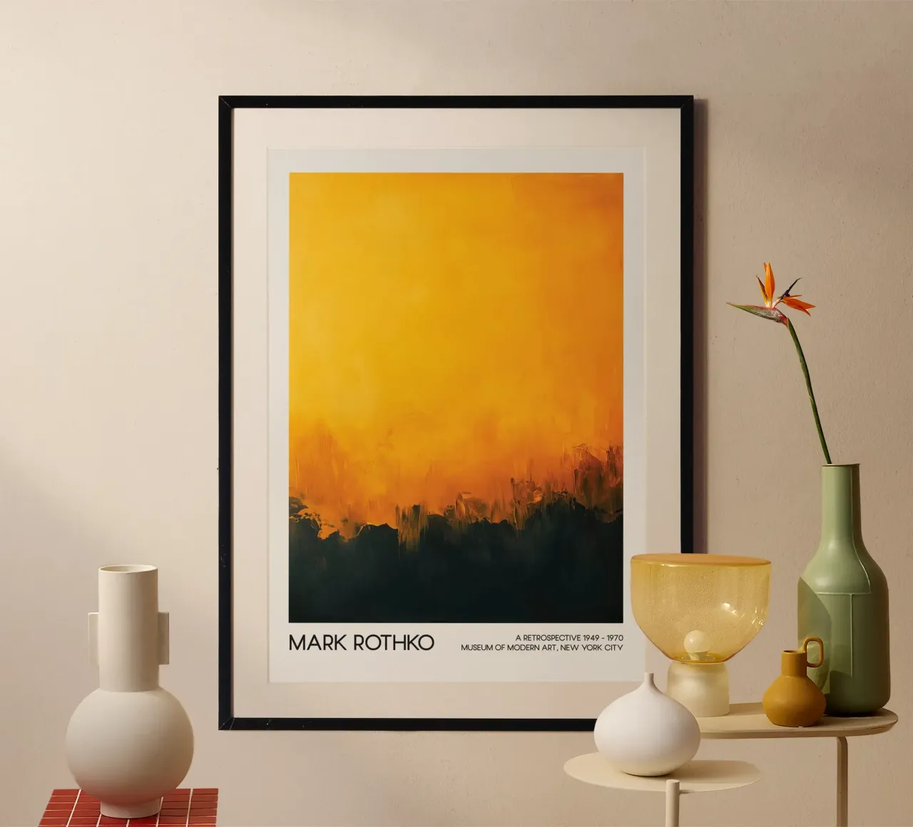 Mark Rothko Art abstrait, jaune et noir hahnemühle de Bakara