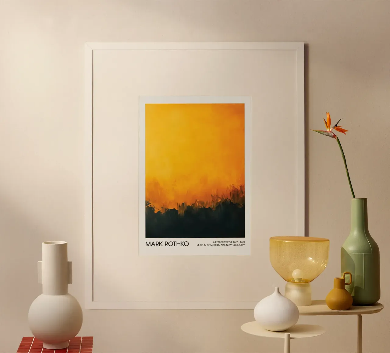 Mark Rothko Art abstrait, jaune et noir hahnemühle de Bakara