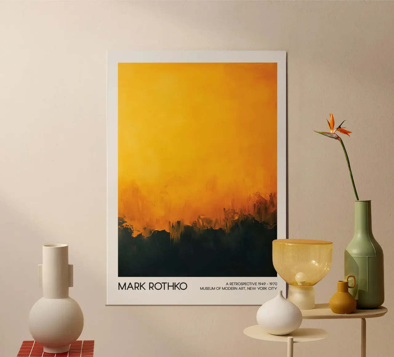 Mark Rothko Art abstrait, jaune et noir hahnemühle de Bakara