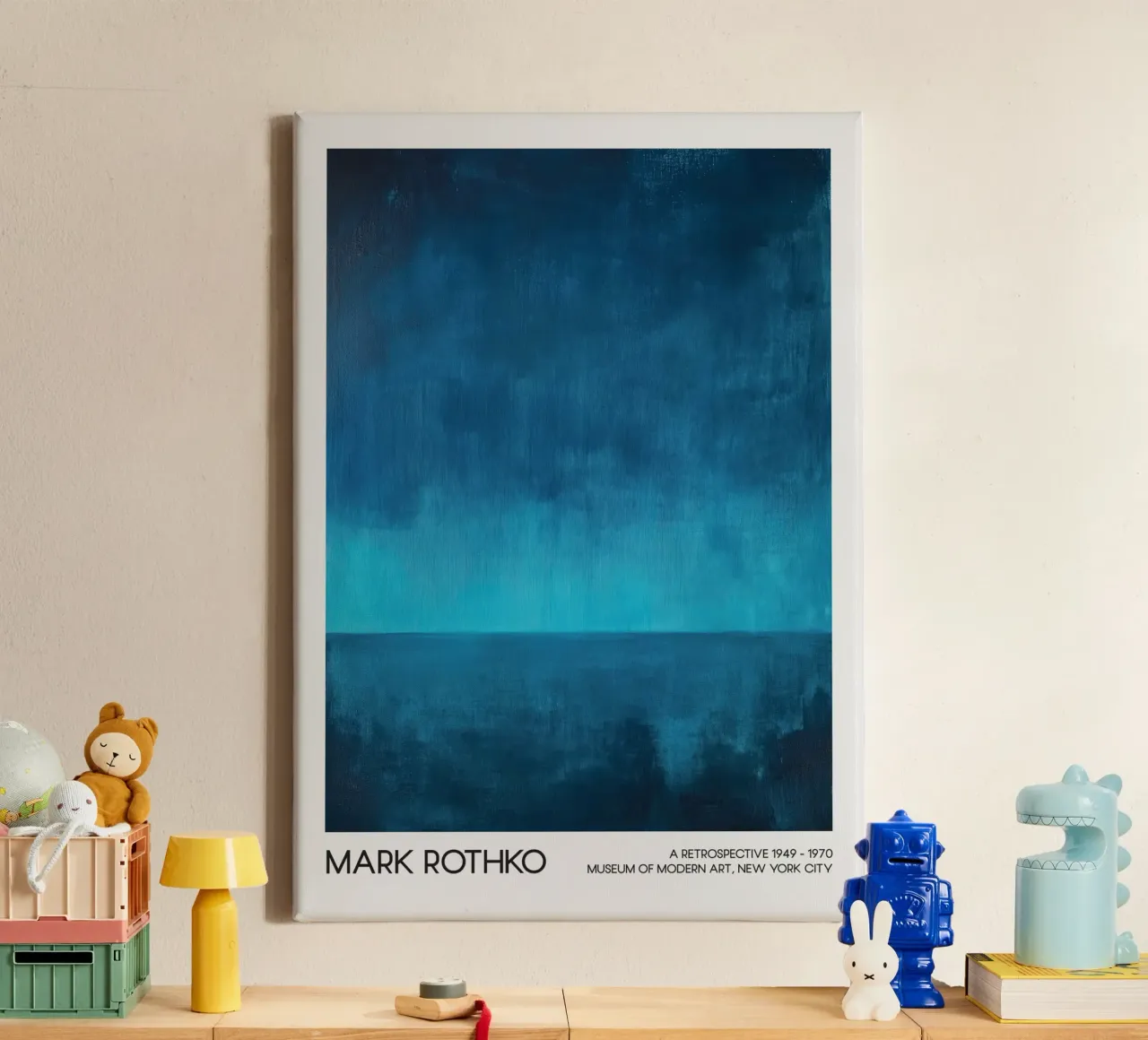 Mark Rothko Abstract zeegezicht, Blauw expressionisme canvas van Bakara