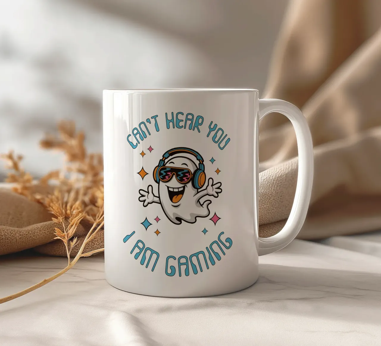 CAN’T HEAR YOU – I AM GAMING - Ghost tazza in ceramica da studiovinja