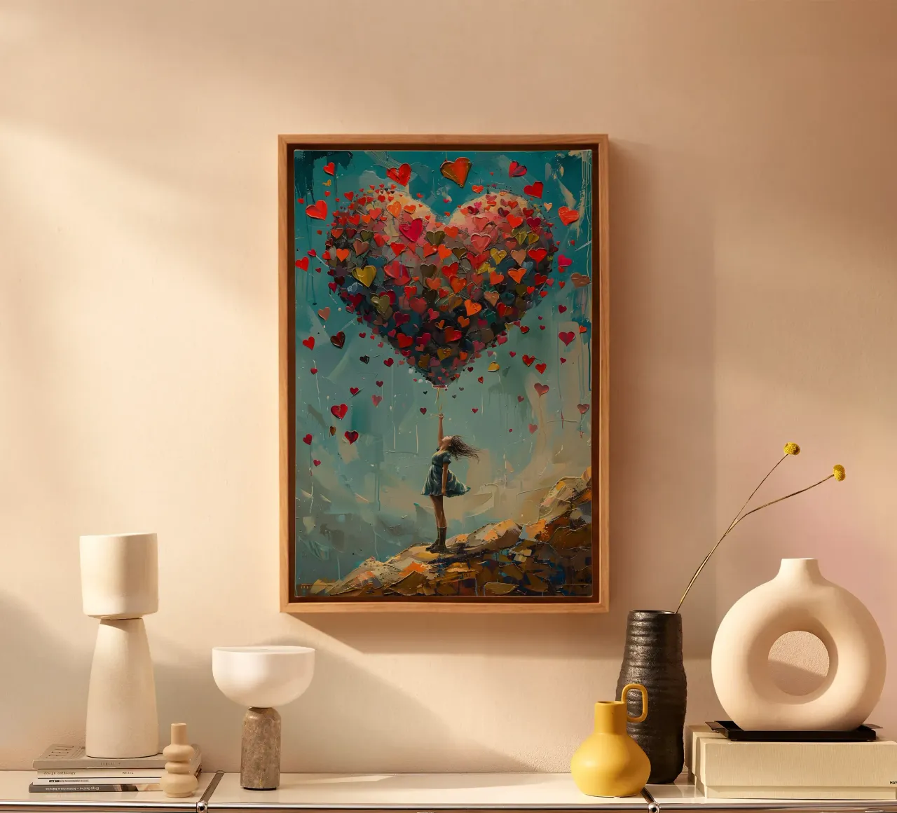 Een hart vol kinderdromen canvas met Baklijst van M-Ulrich-Digital Art