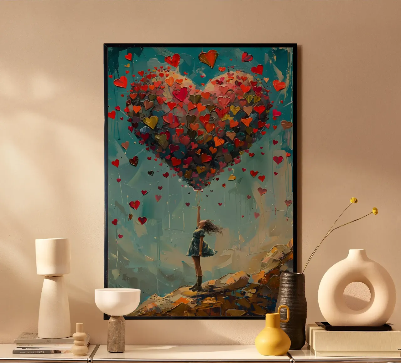 Un cuore pieno di sogni di bambini poster con telaio in alluminio da M-Ulrich-Digital Art