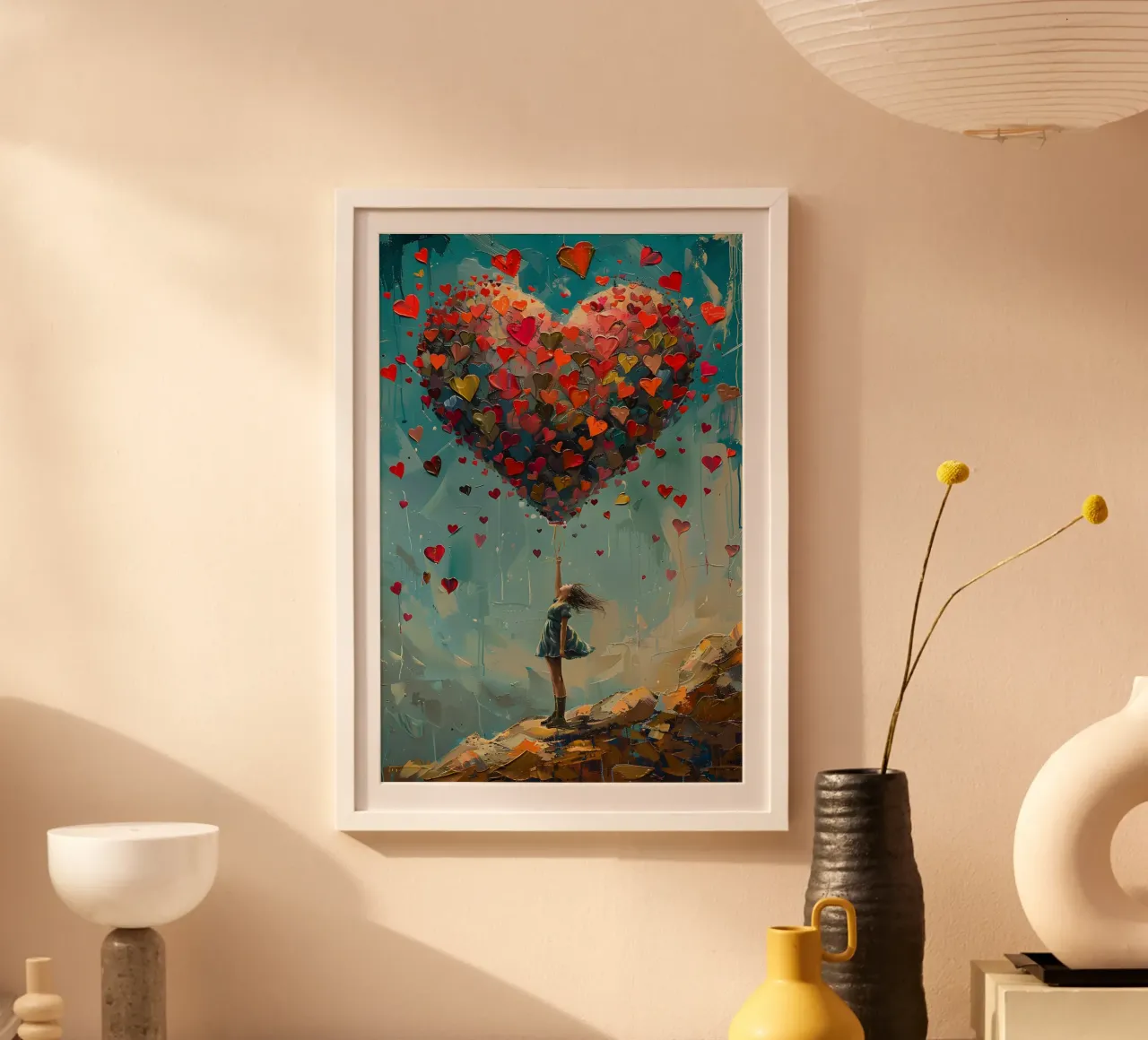 Un cuore pieno di sogni di bambini poster con telaio in alluminio da M-Ulrich-Digital Art