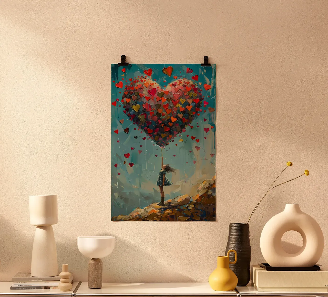 Un cuore pieno di sogni di bambini poster con telaio in alluminio da M-Ulrich-Digital Art