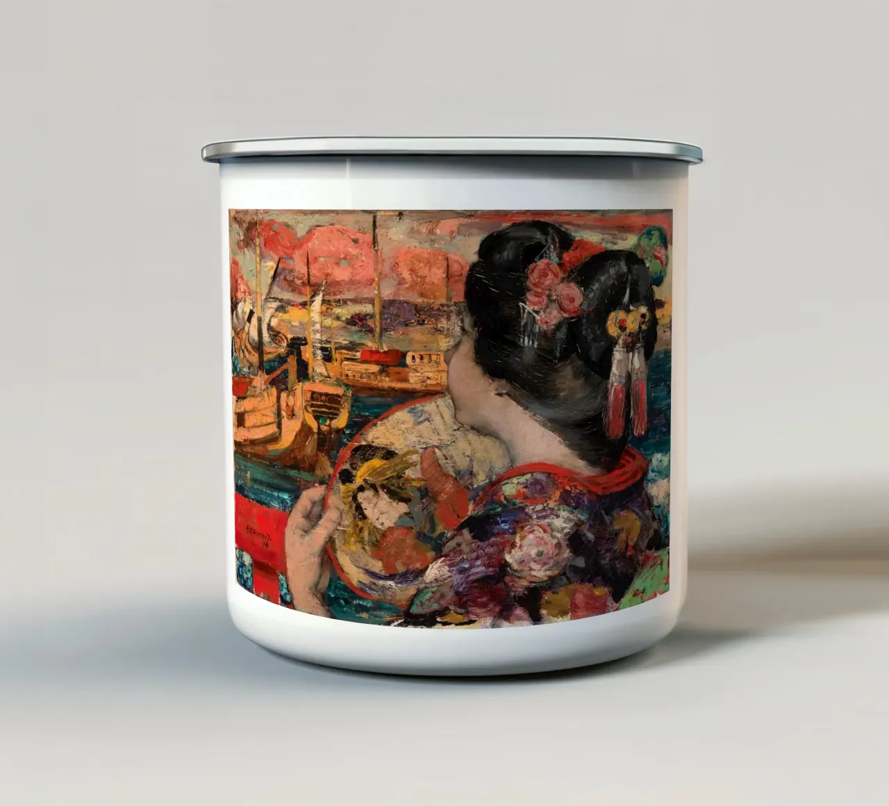 The Balcony, Yokohama tazza in smalto da vintageshop