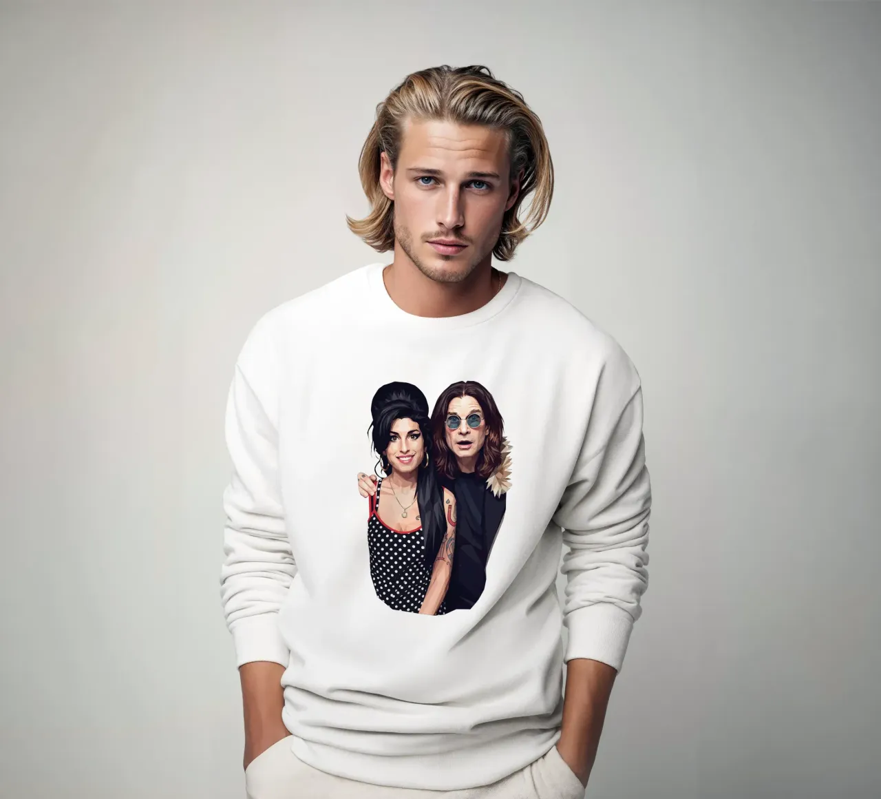 Amy Winehouse e Ozzy Osbourne Low Poly felpa da Low Profile