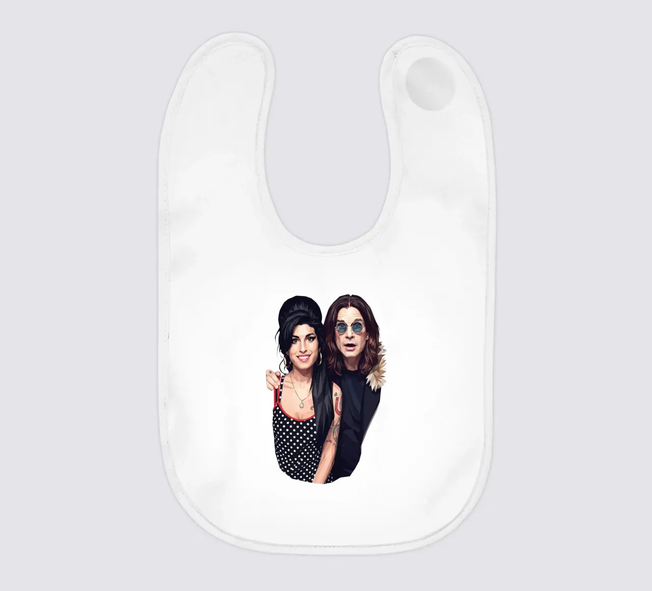 Amy Winehouse e Ozzy Osbourne Low Poly bavaglino da Low Profile