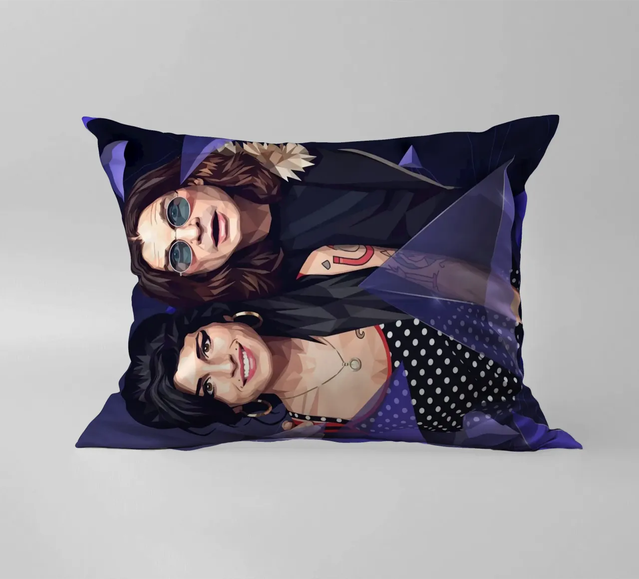 Amy Winehouse e Ozzy Osbourne Low Poly cuscino da Low Profile