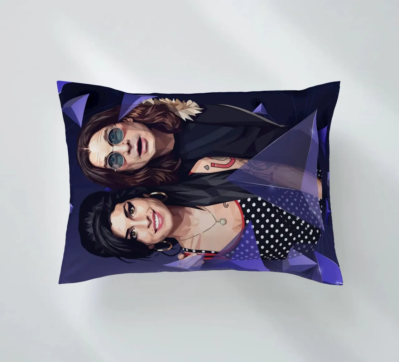 Amy Winehouse e Ozzy Osbourne Low Poly cuscino da Low Profile