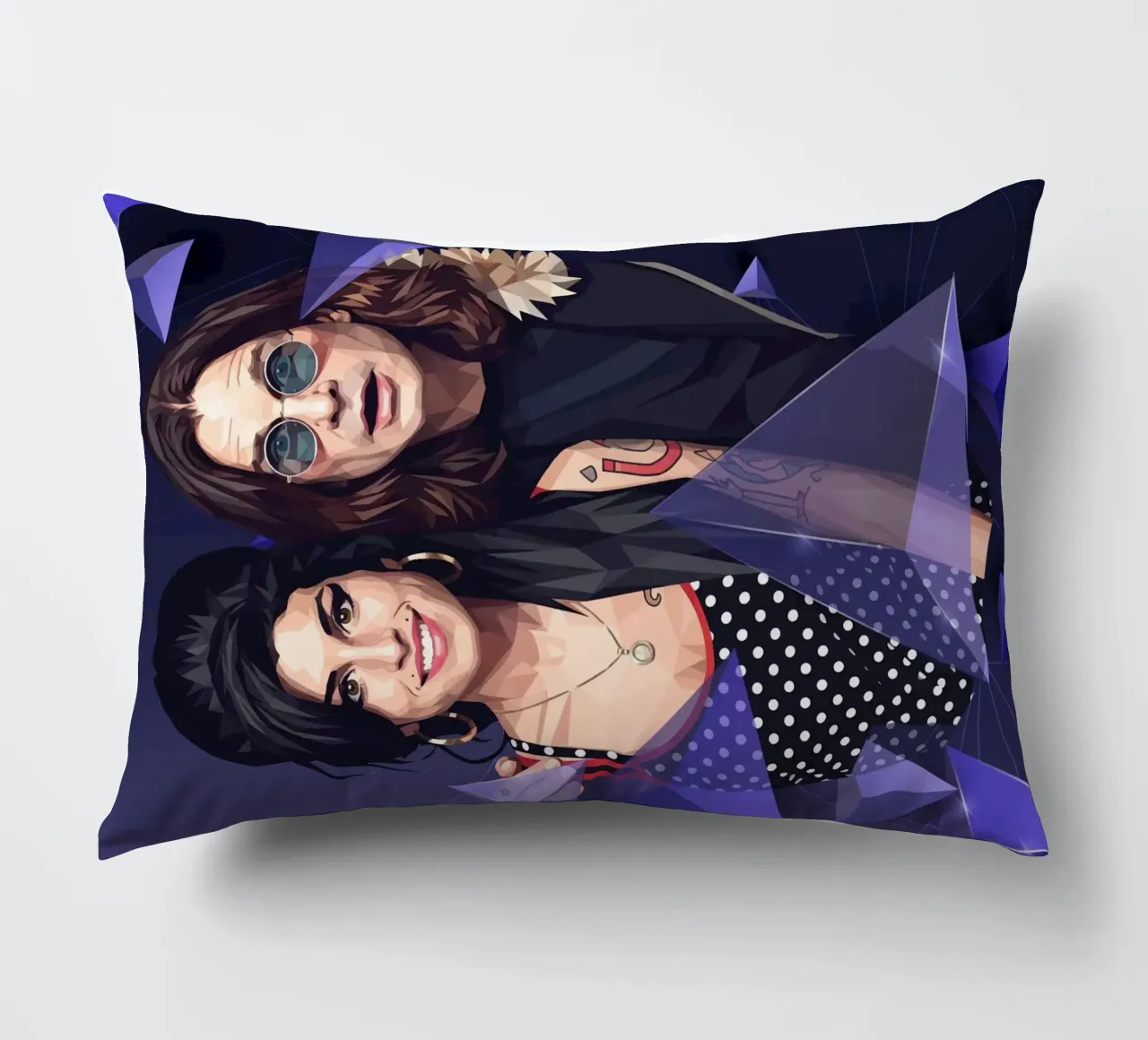 Amy Winehouse e Ozzy Osbourne Low Poly cuscino da Low Profile