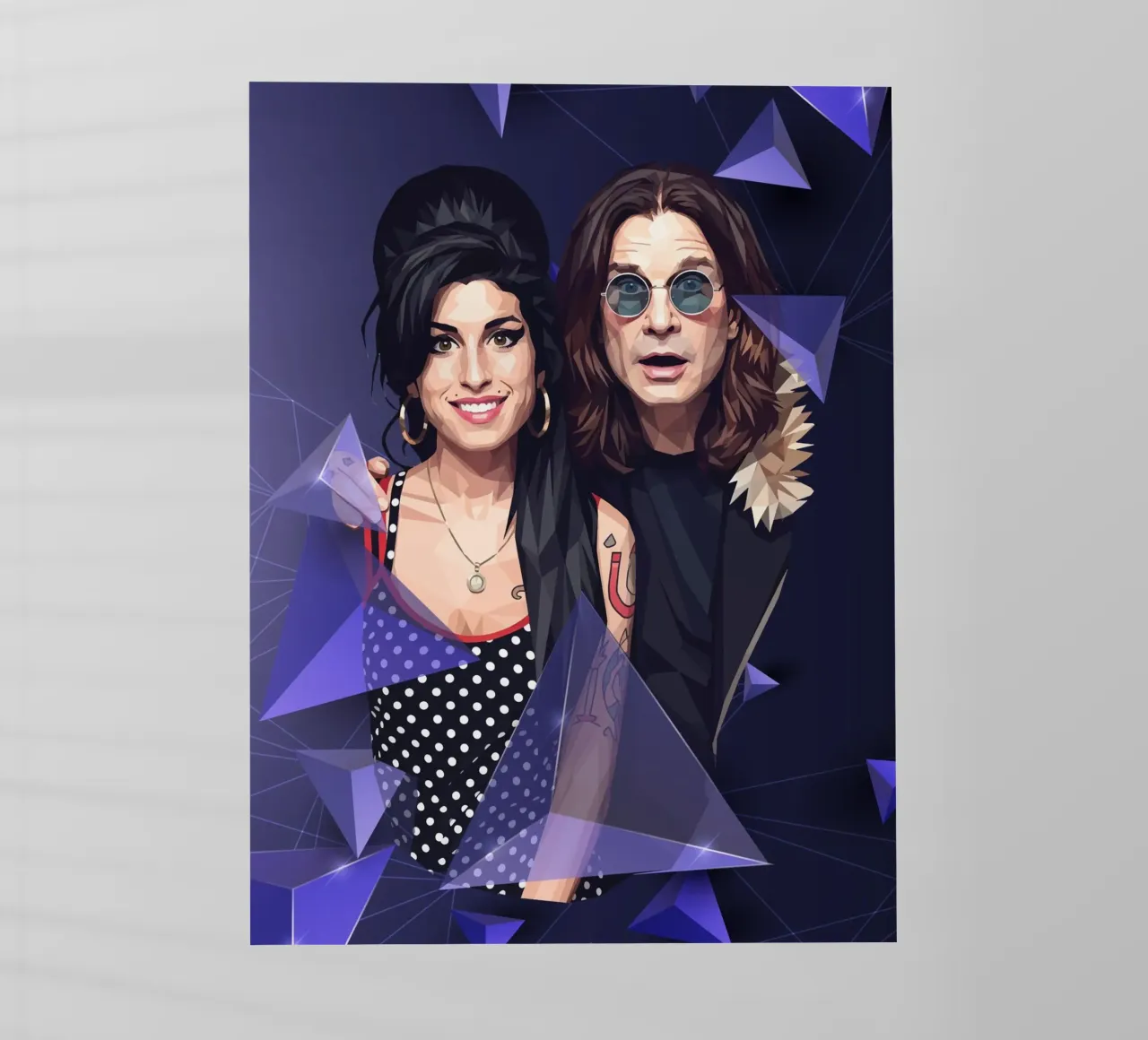 Amy Winehouse e Ozzy Osbourne Low Poly pellicola backlit da Low Profile