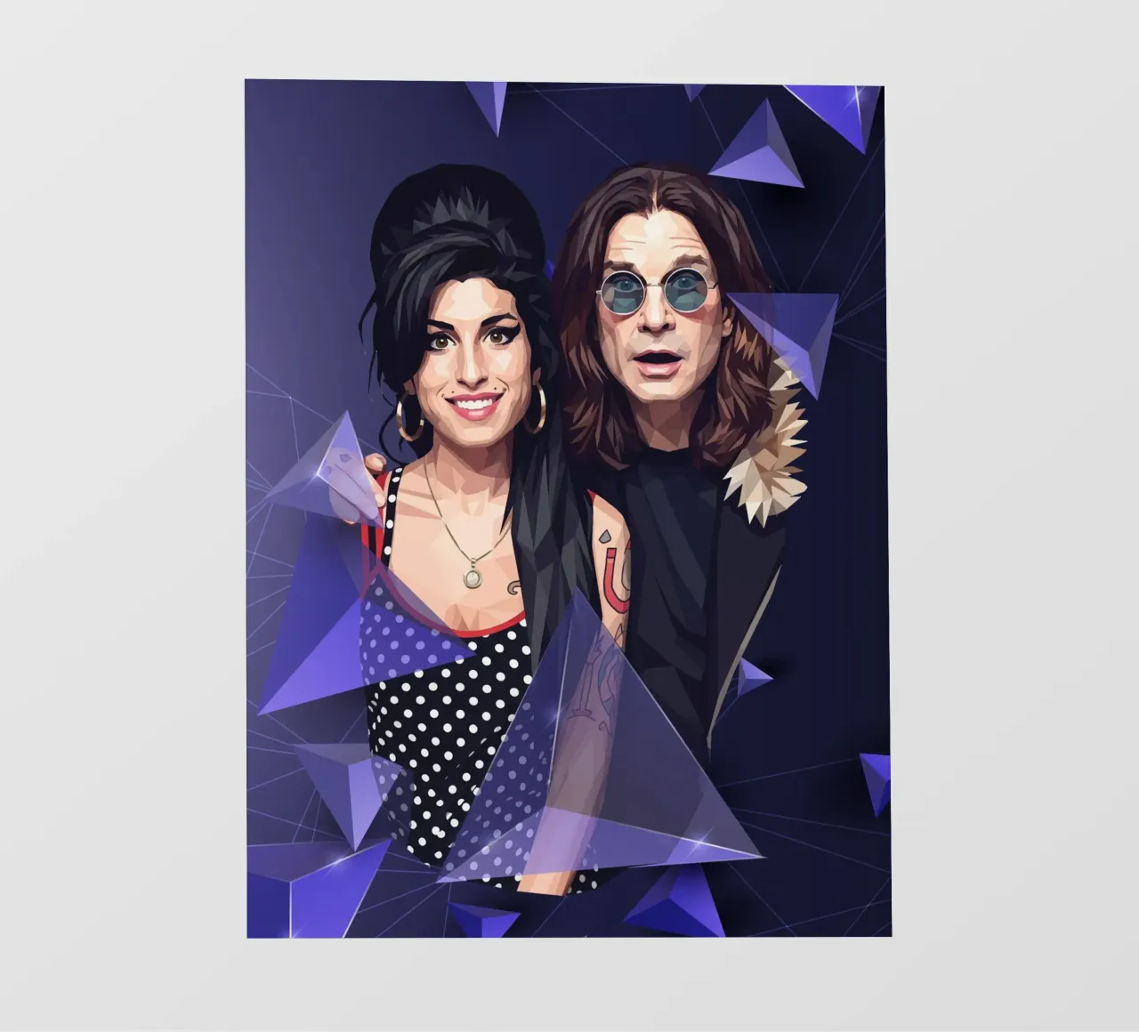 Amy Winehouse e Ozzy Osbourne Low Poly pellicola backlit da Low Profile