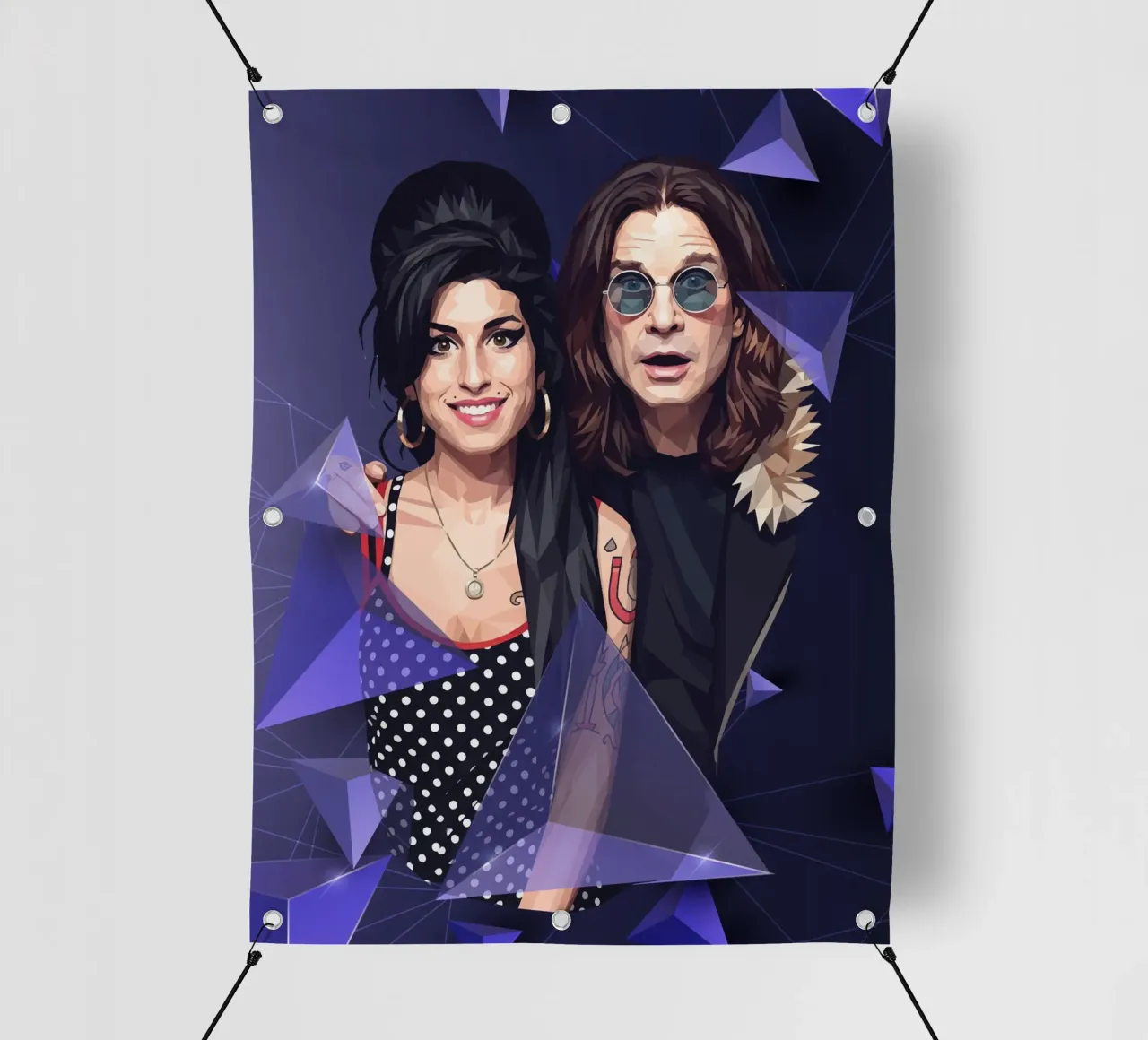 Amy Winehouse e Ozzy Osbourne Low Poly telo in pvc da Low Profile