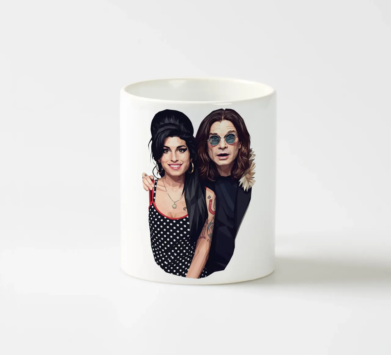 Amy Winehouse e Ozzy Osbourne Low Poly tazza in ceramica da Low Profile
