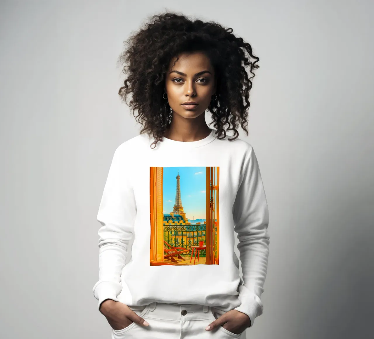 vue de la Tour Eiffel depuis l'hôtel photographie rétro sweat de lottuz
