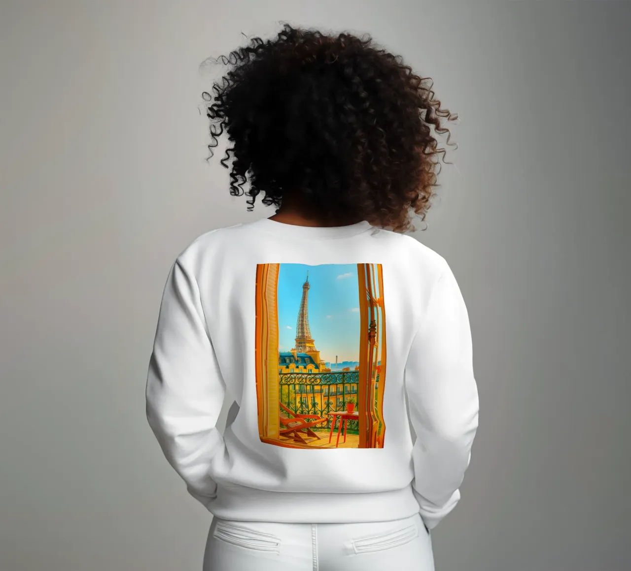 vue de la Tour Eiffel depuis l'hôtel photographie rétro sweat de lottuz