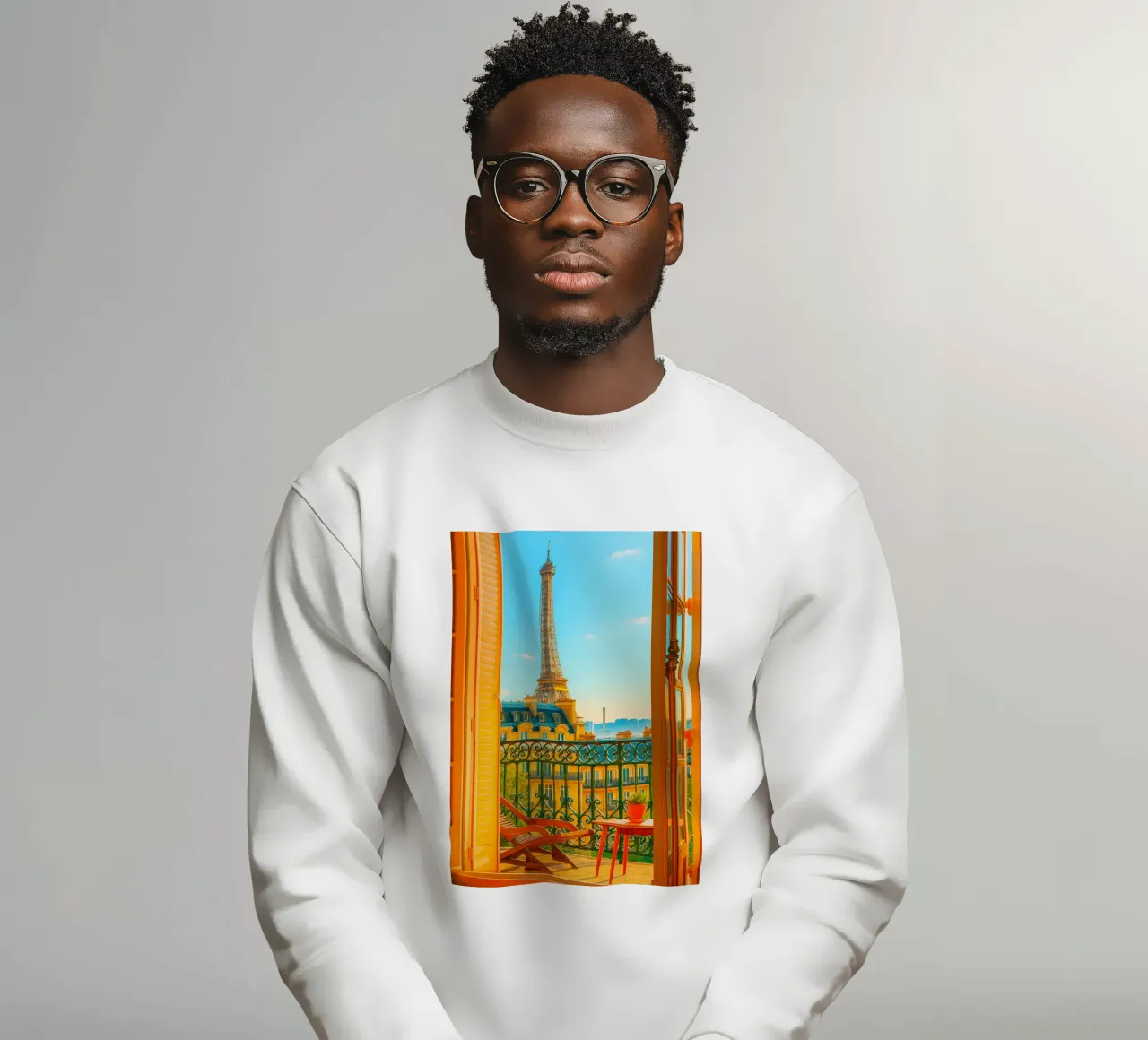 vue de la Tour Eiffel depuis l'hôtel photographie rétro sweat de lottuz