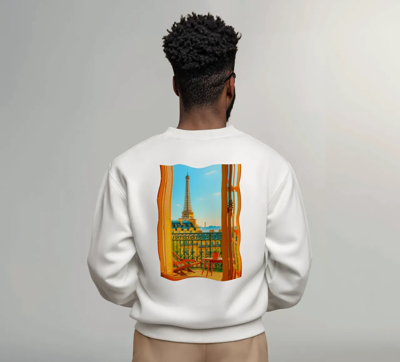 vue de la Tour Eiffel depuis l'hôtel photographie rétro sweat de lottuz