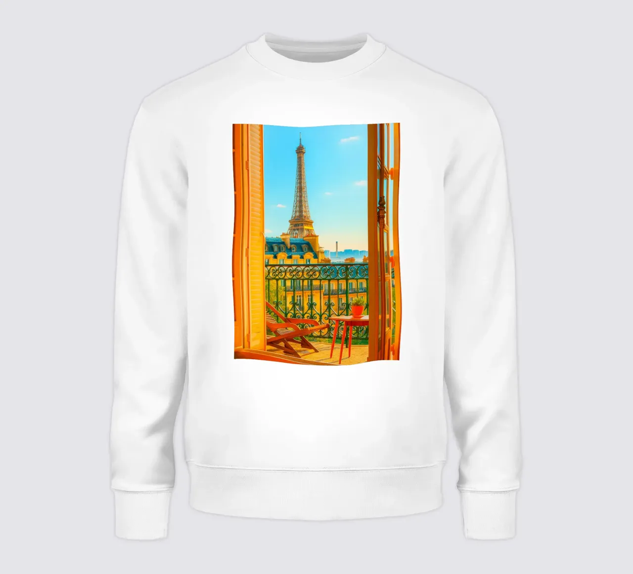 vue de la Tour Eiffel depuis l'hôtel photographie rétro sweat de lottuz