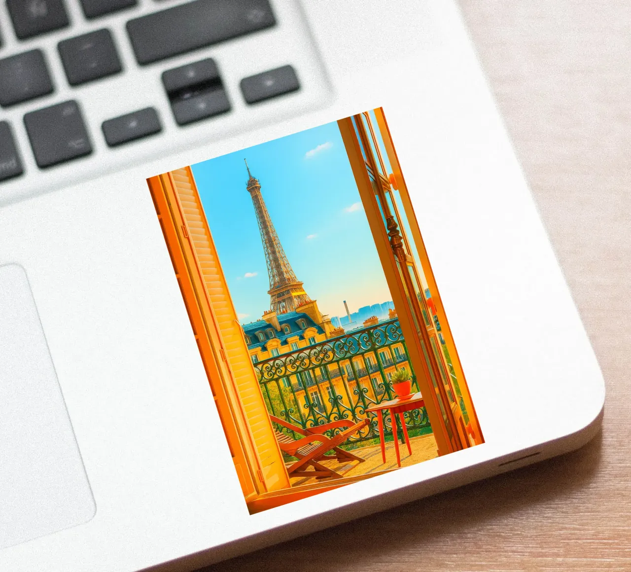 vue de la Tour Eiffel depuis l'hôtel photographie rétro autocollant de lottuz
