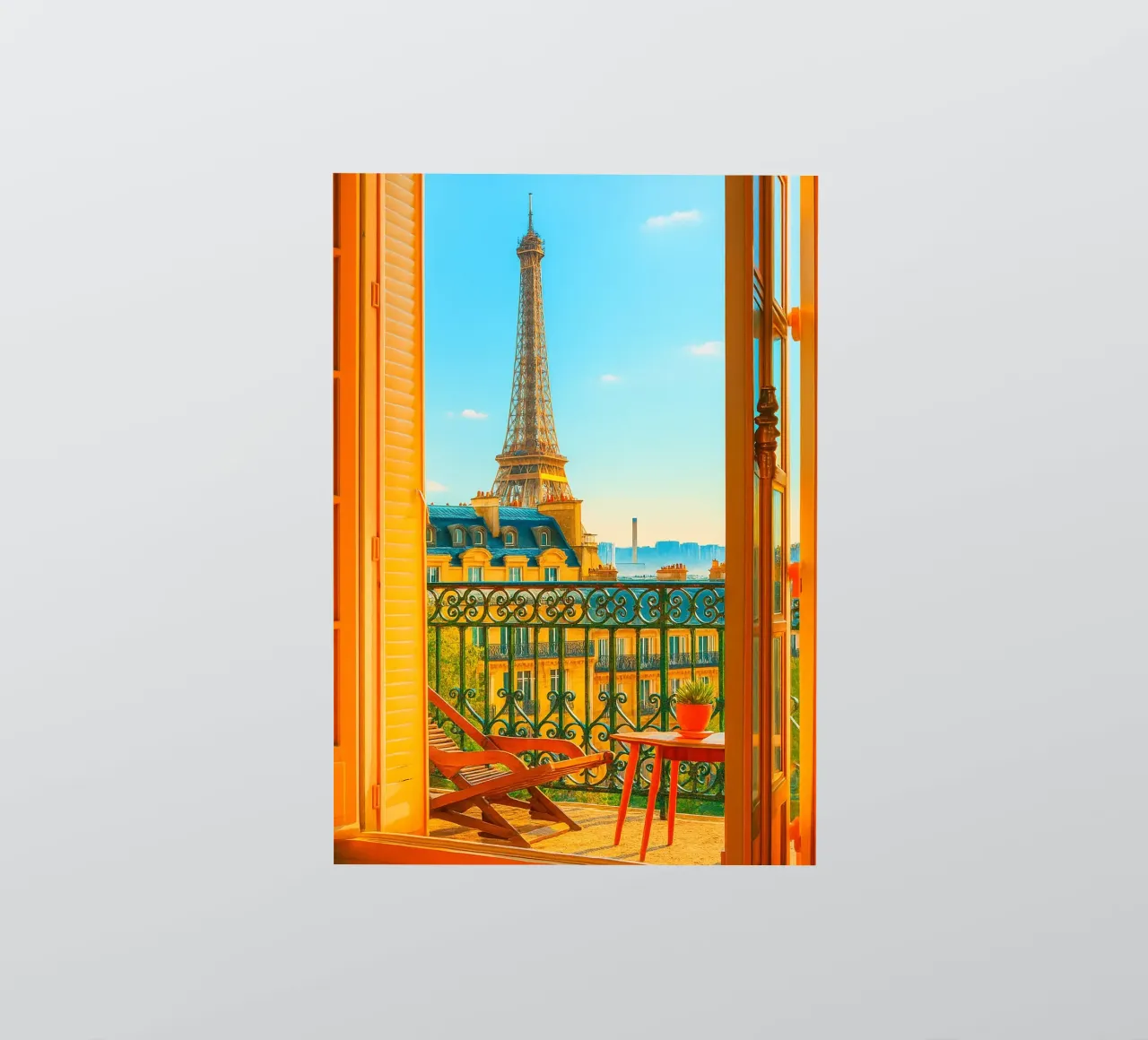 vue de la Tour Eiffel depuis l'hôtel photographie rétro autocollant de lottuz