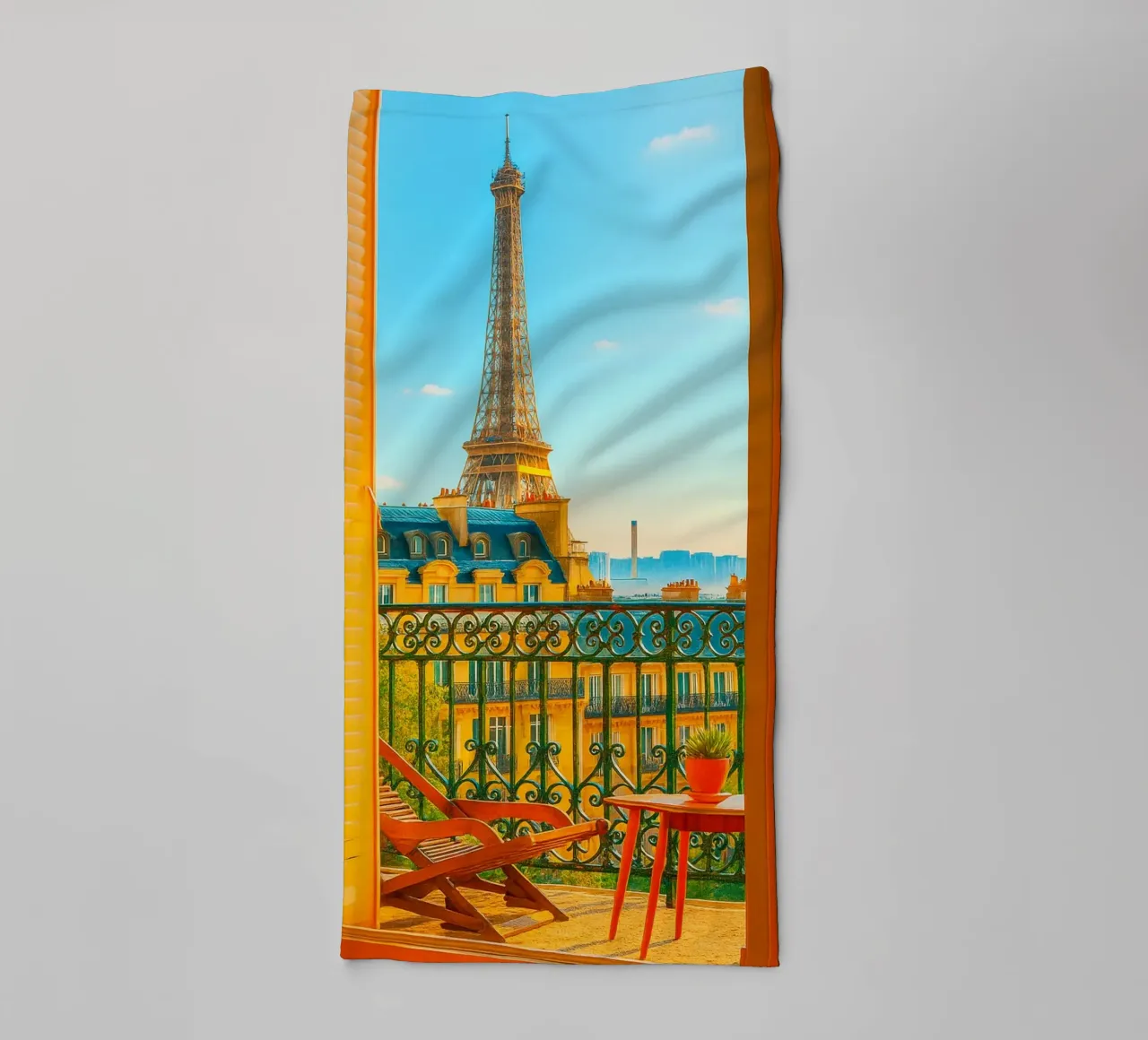 vue de la Tour Eiffel depuis l'hôtel photographie rétro serviette de bain de lottuz