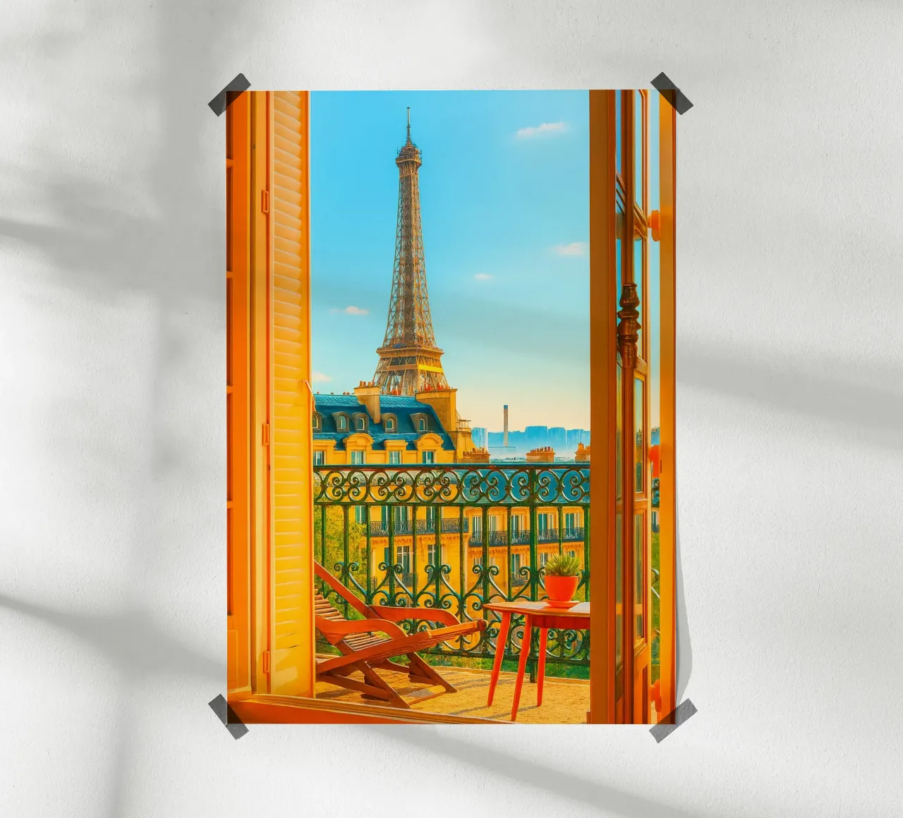 view of the Eiffel Tower from the hotel retro photography hahnemühle by lottuz
