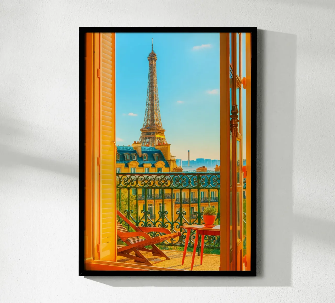 view of the Eiffel Tower from the hotel retro photography hahnemühle by lottuz