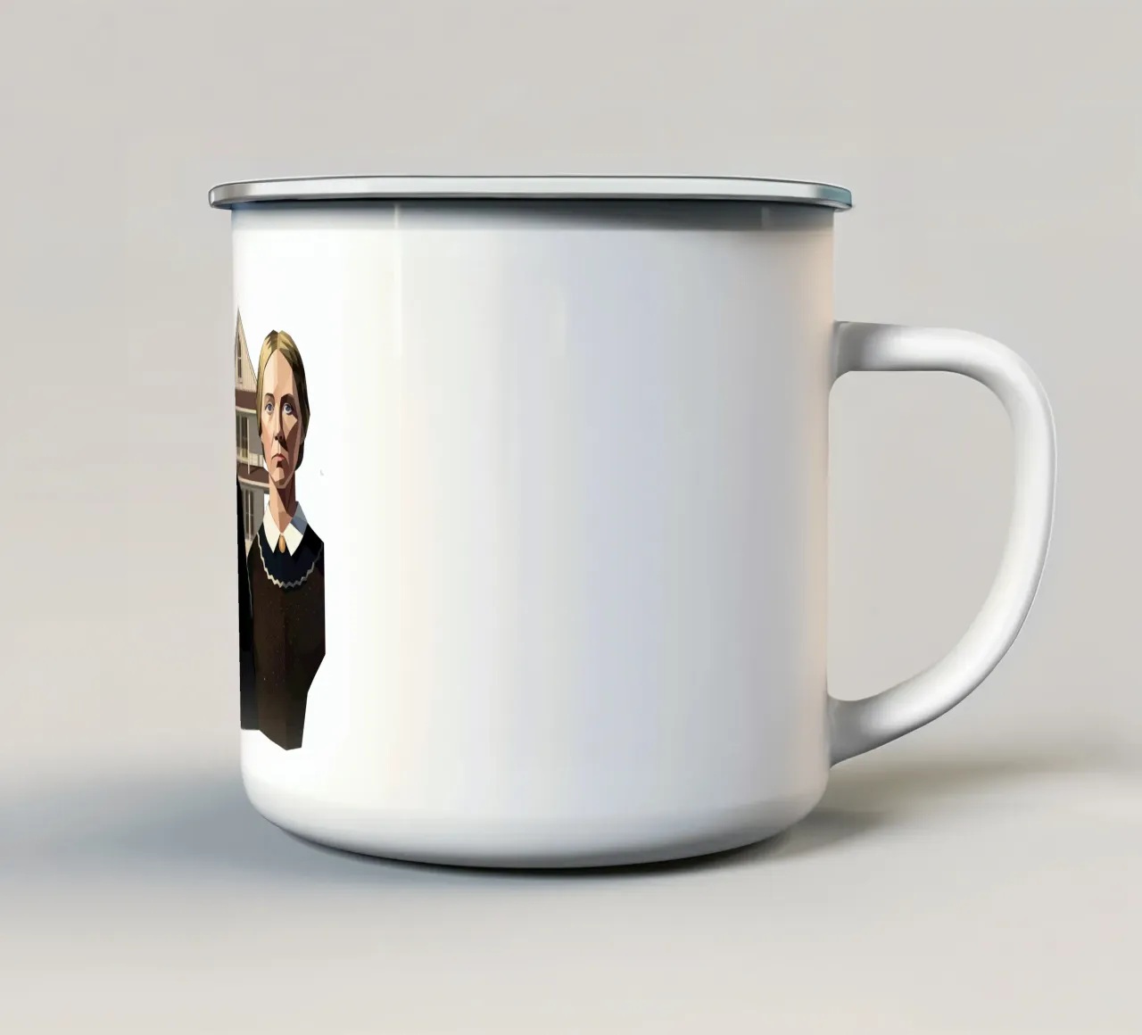 Gotico americano Lowpoly tazza in smalto da Low Profile