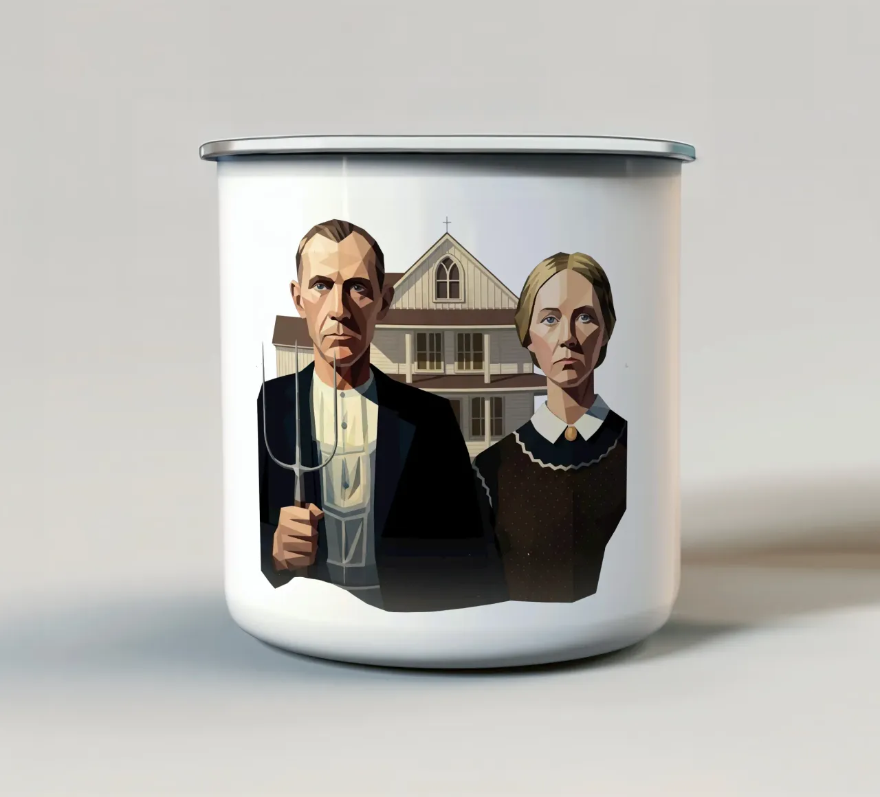 Gotico americano Lowpoly tazza in smalto da Low Profile