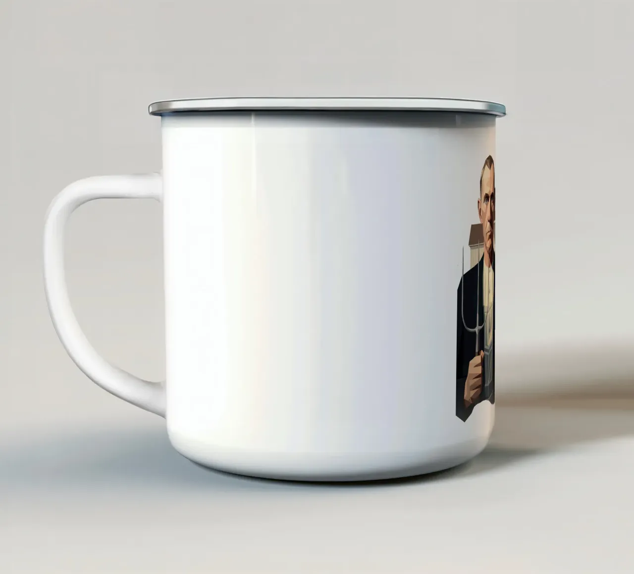 Gotico americano Lowpoly tazza in smalto da Low Profile