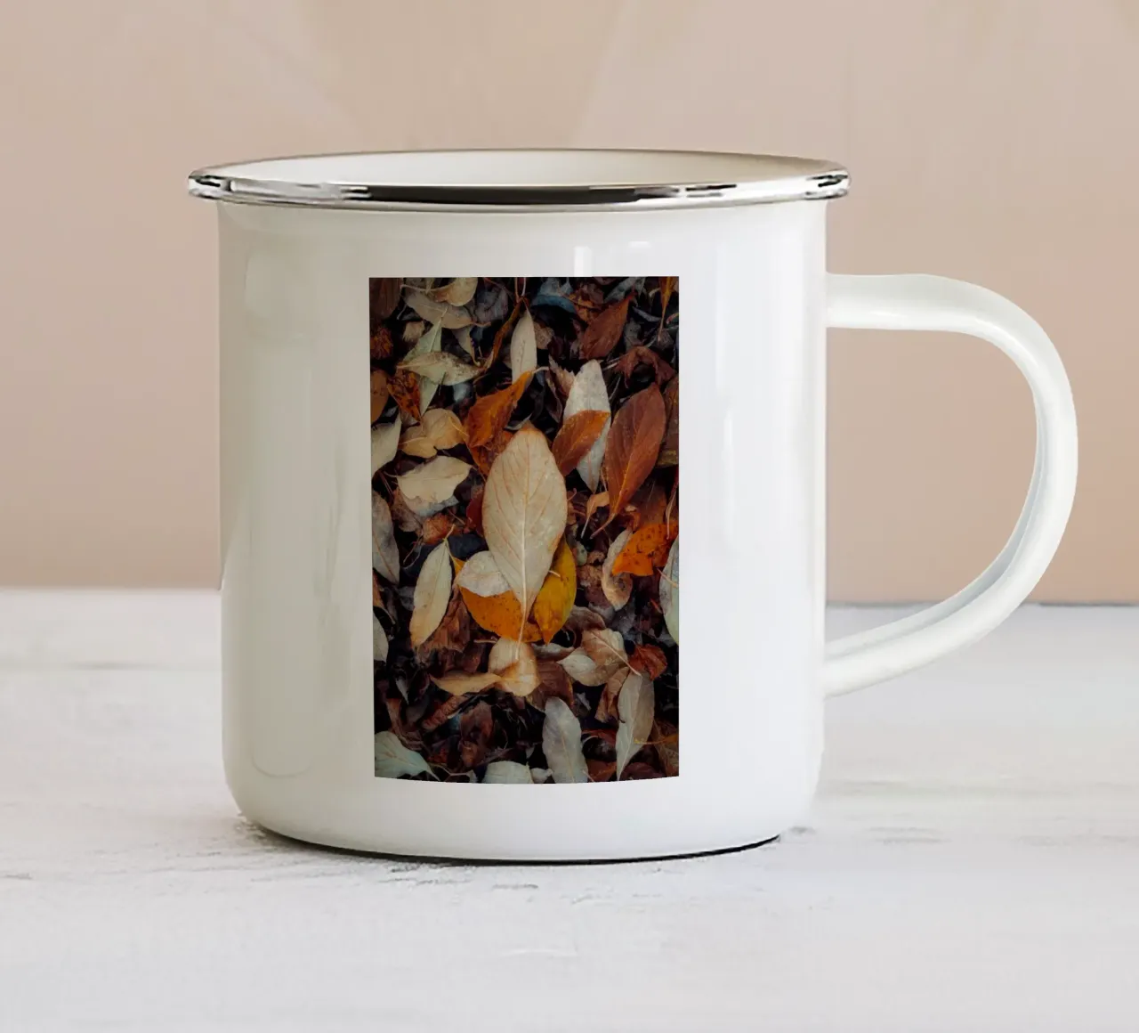 leaf autumn tazza in smalto da feny